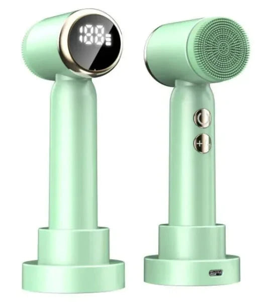 Elera Glow Green / Wireless charge display 6-in-1 Ultrasonic Face Cleansing Brush