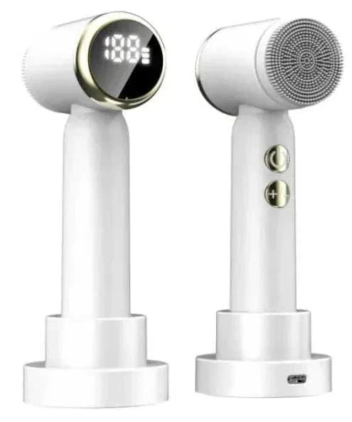 Elera Glow White / Wireless charge display 6-in-1 Ultrasonic Face Cleansing Brush