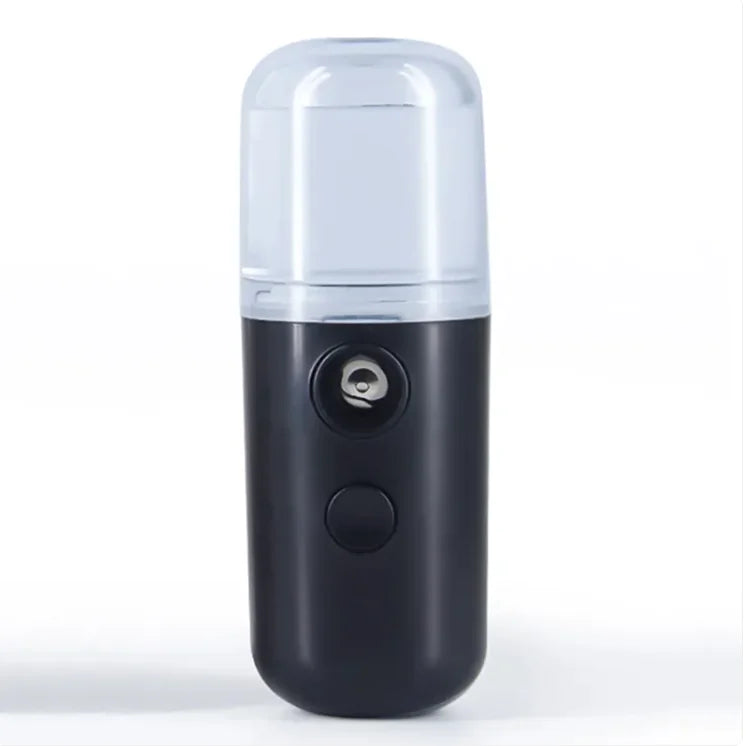 Black handheld device with a clear top on a white background