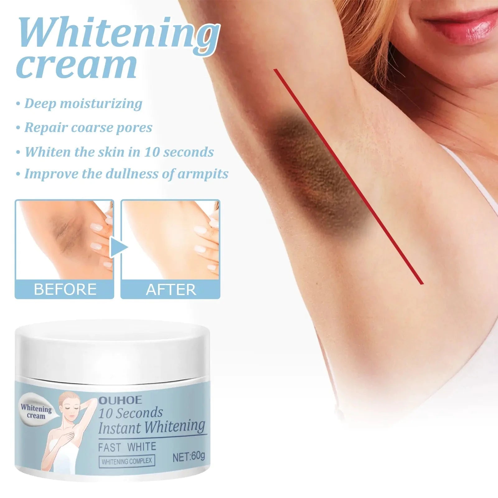 Elera Glow White Underarm Whitening Cream for Sensitive Skin Moisturizer